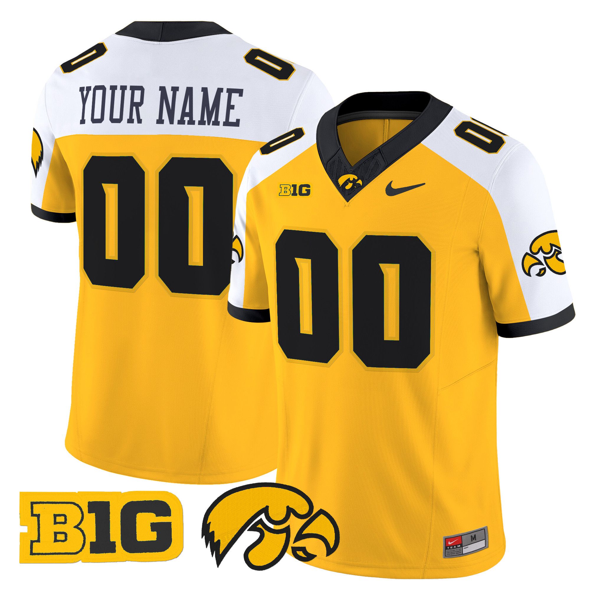 Men Iowa Hawkeyes Yellow Nike 2024 Vapor Limited Custom NCAA Jersey->ncaa teams->NCAA Jersey